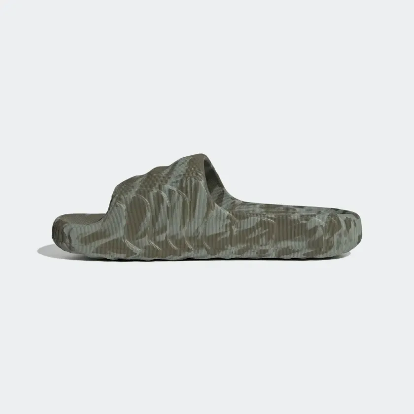 Adidas Men's Adilette 22 Slides - Olive Strata / Silver Green / Core Black