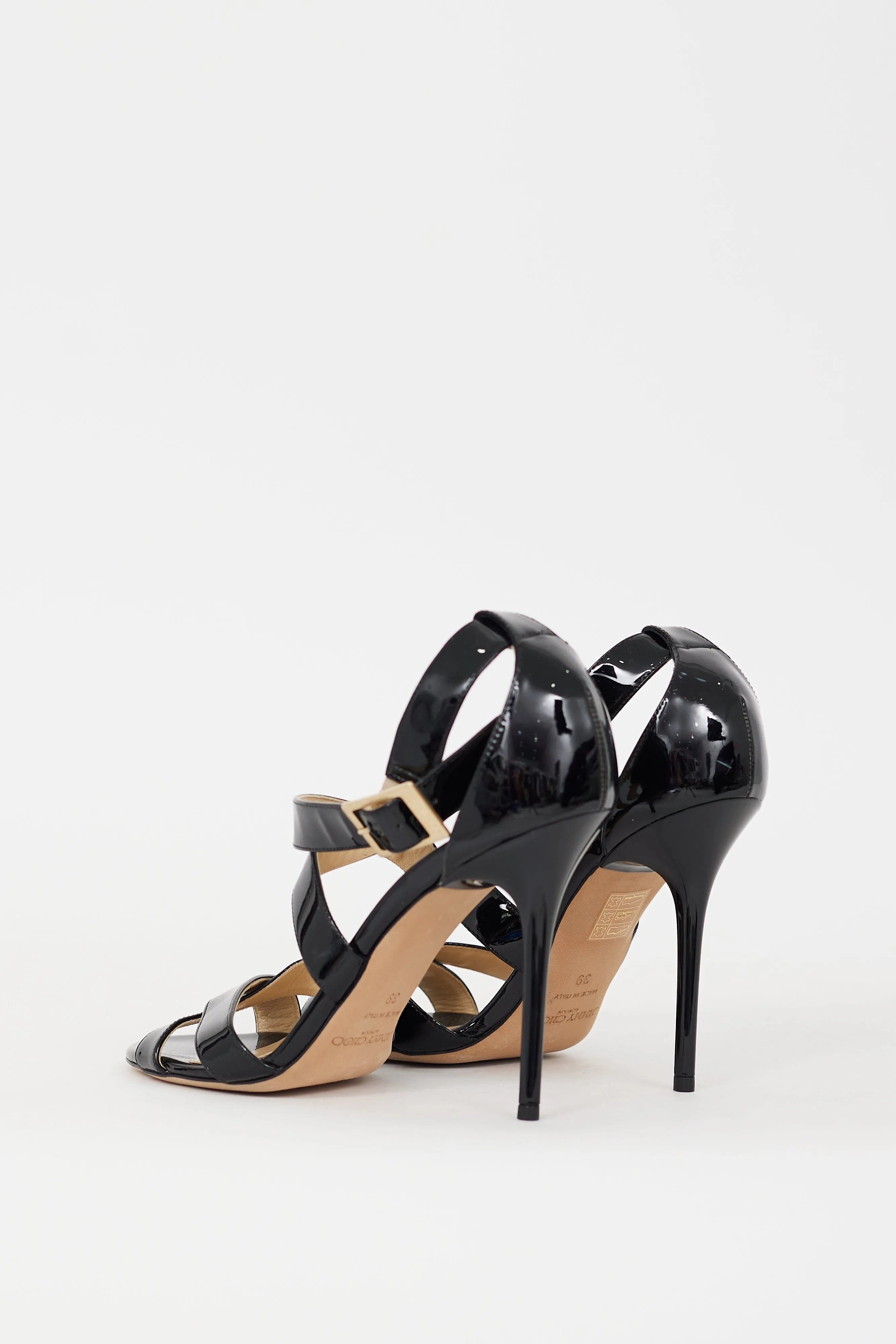 Black Patent Leather Lottie Strappy Heel