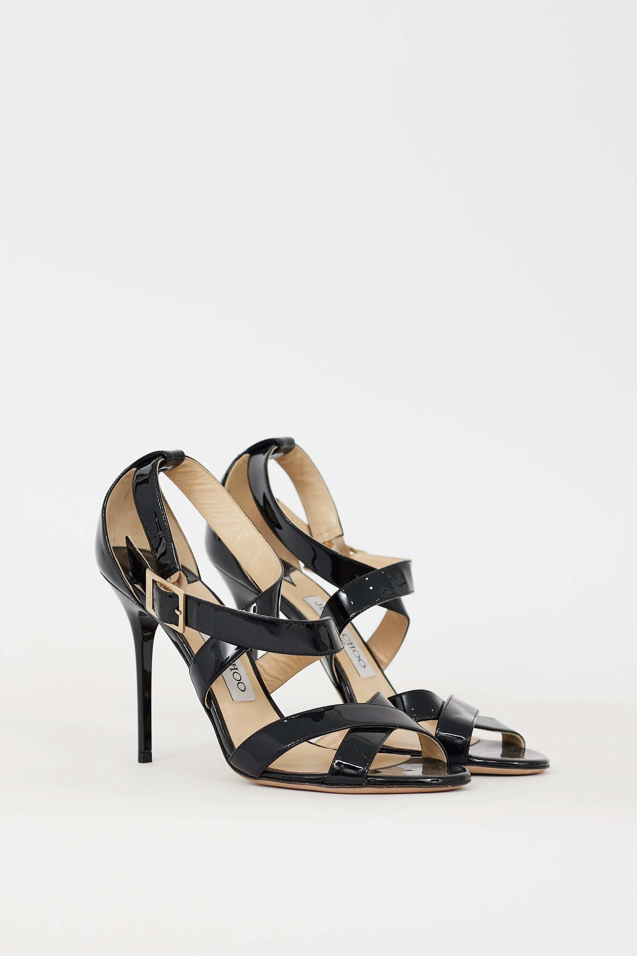 Black Patent Leather Lottie Strappy Heel