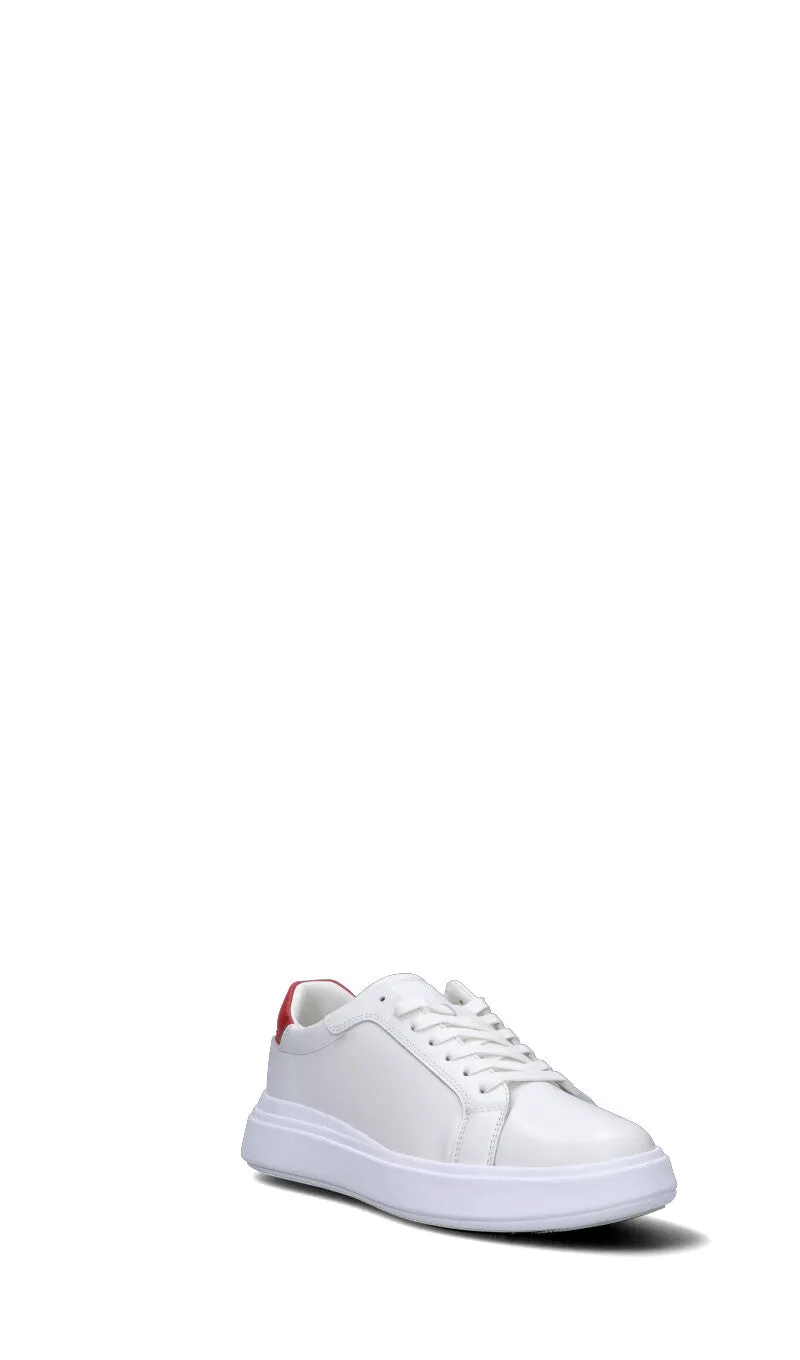 CALVIN KLEIN Sneaker uomo bianca/rossa in pelle