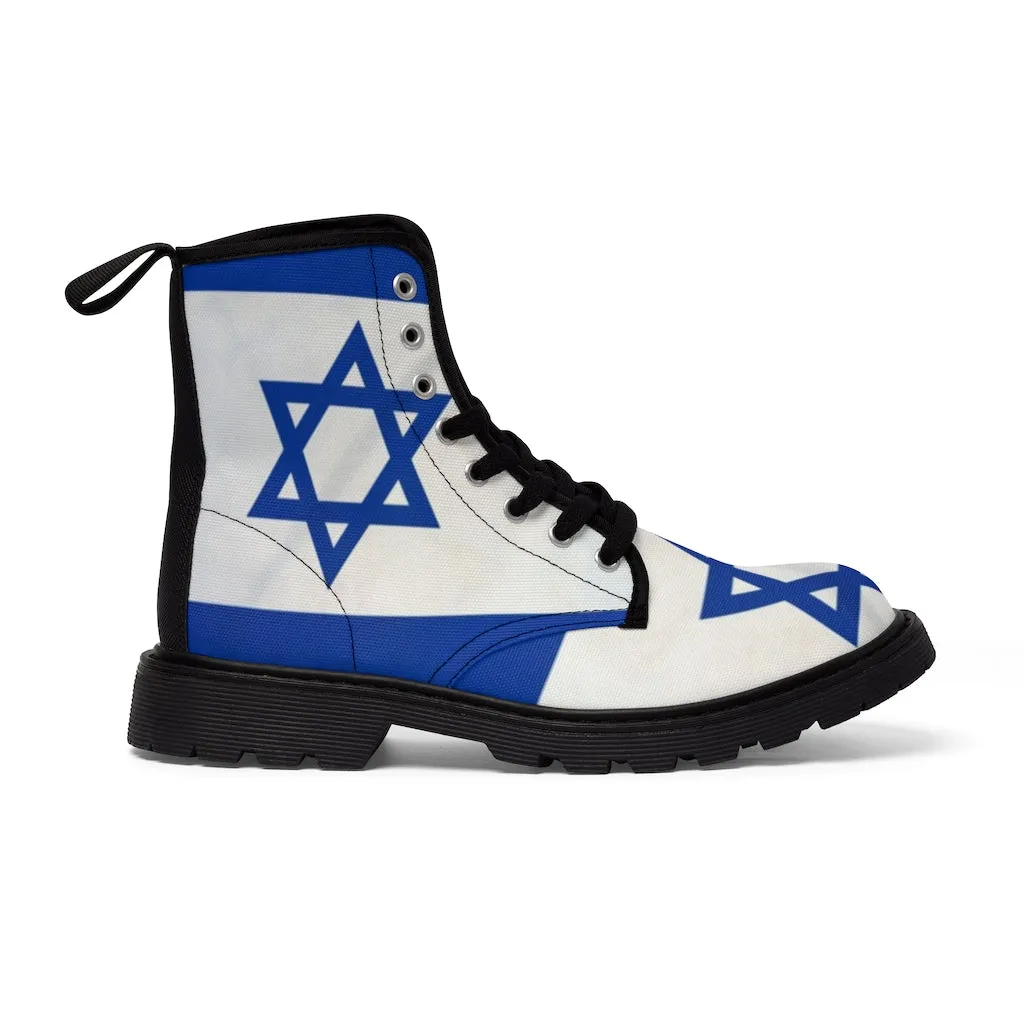 Canvas Boots AL BLUE DESIGNED ART ISREAL