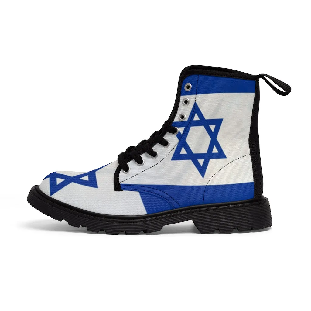 Canvas Boots AL BLUE DESIGNED ART ISREAL