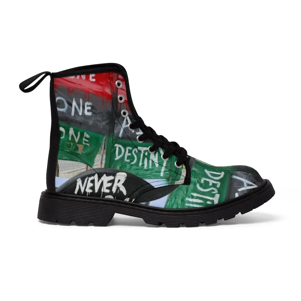 Canvas Boots AL BLUE DESIGNED ART NEVER