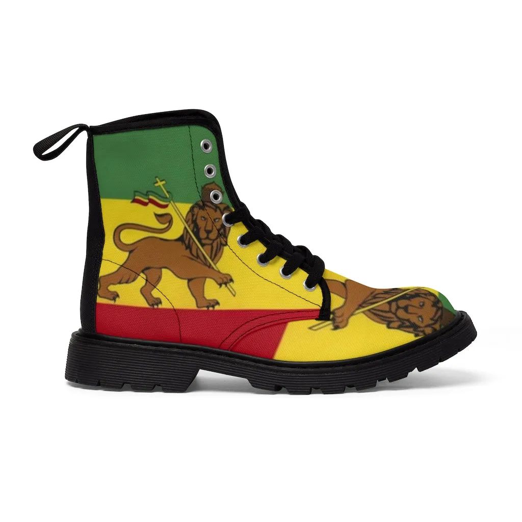 Canvas Boots AL BLUE DESIGNED ART RASTA