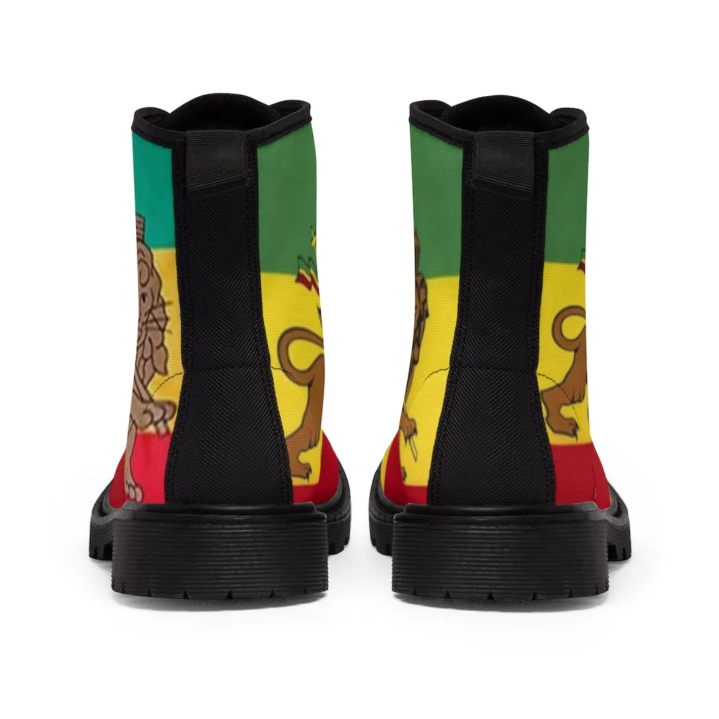 Canvas Boots AL BLUE DESIGNED ART RASTA