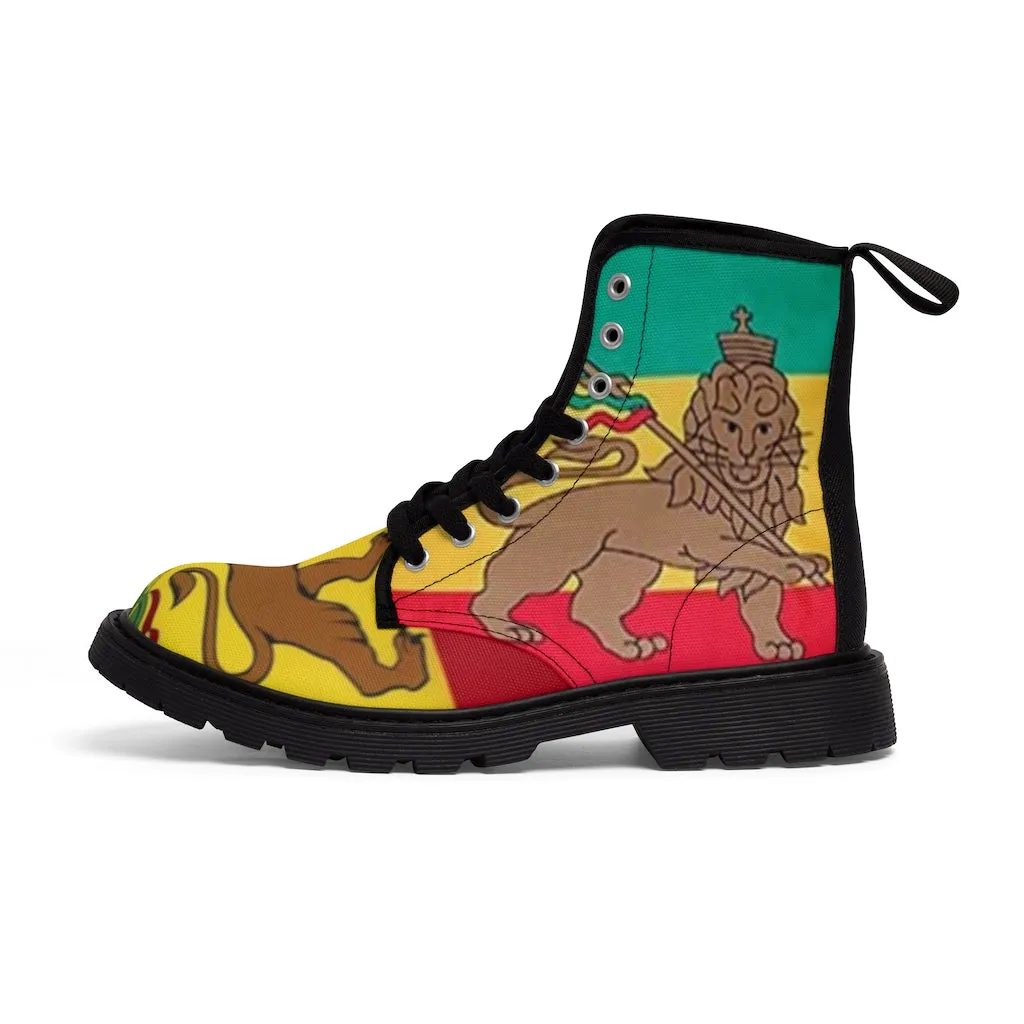 Canvas Boots AL BLUE DESIGNED ART RASTA