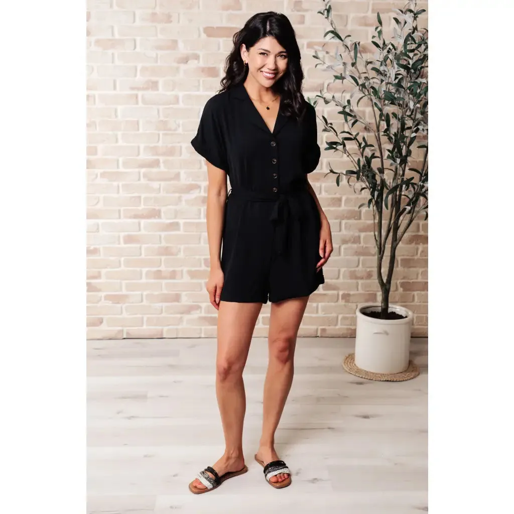 Don't Worry 'Bout a Thing Black V-Neck Romper