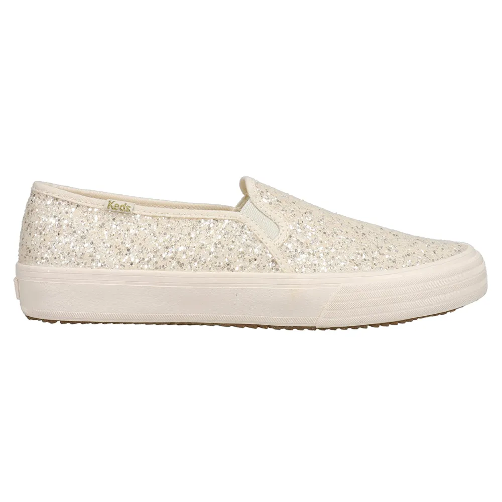 Double Decker Glitter Slip On Sneakers