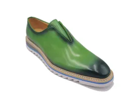 Green Carrucci Men's Shoes Laceless Slip-On Loafer with Contrast Color Style No: K55S0-08