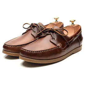 'Hardy' Brown Leather Boat Shoes UK 10