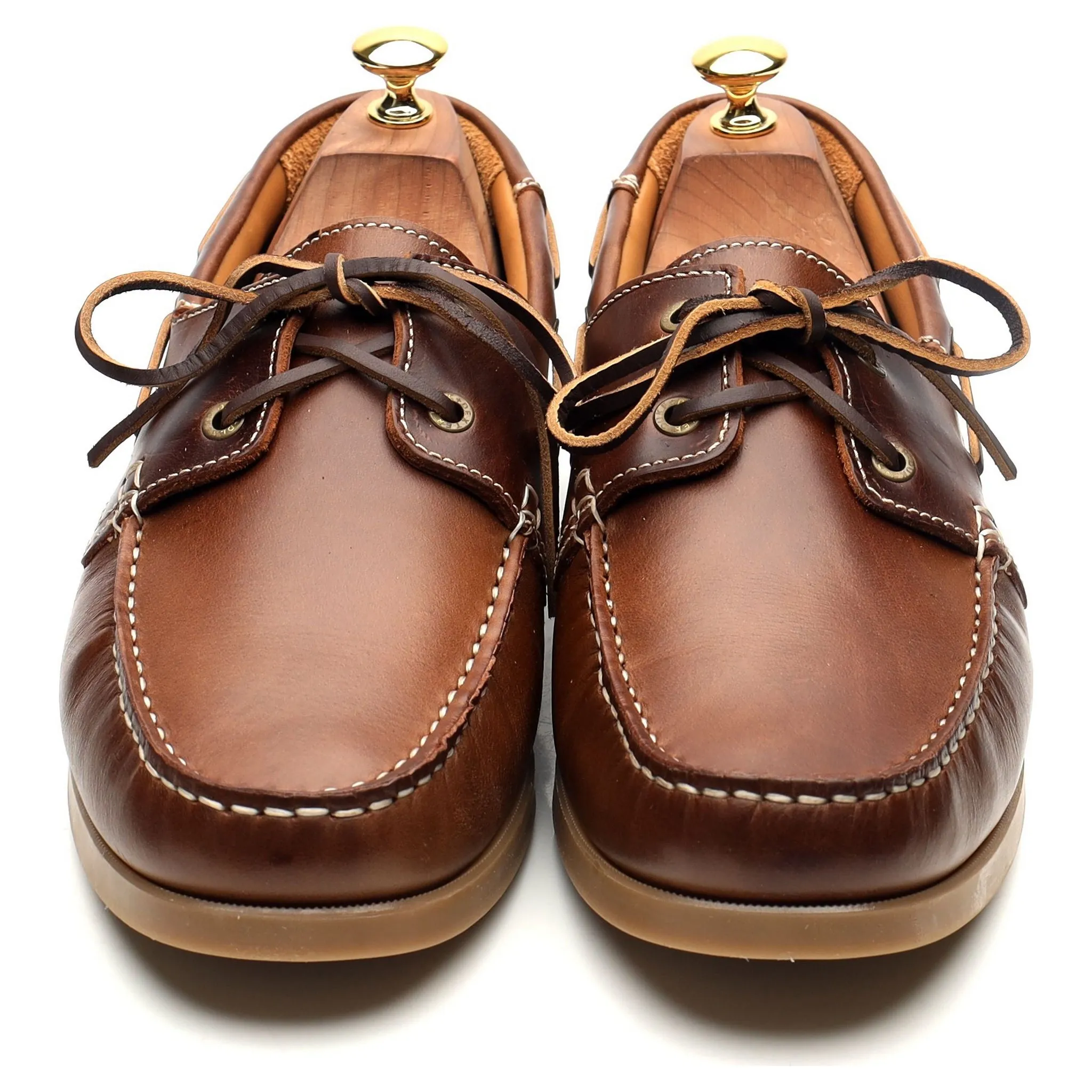 'Hardy' Brown Leather Boat Shoes UK 10