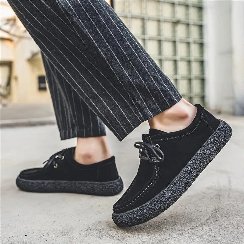 Hnzxzm Fashion Retro Casual Men Shoes Comfortable Lace-up Loafers Shoes Men Flat Sneakers Classic Light Driving Footwear