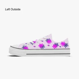 Low Canvas Shoes with Flowers