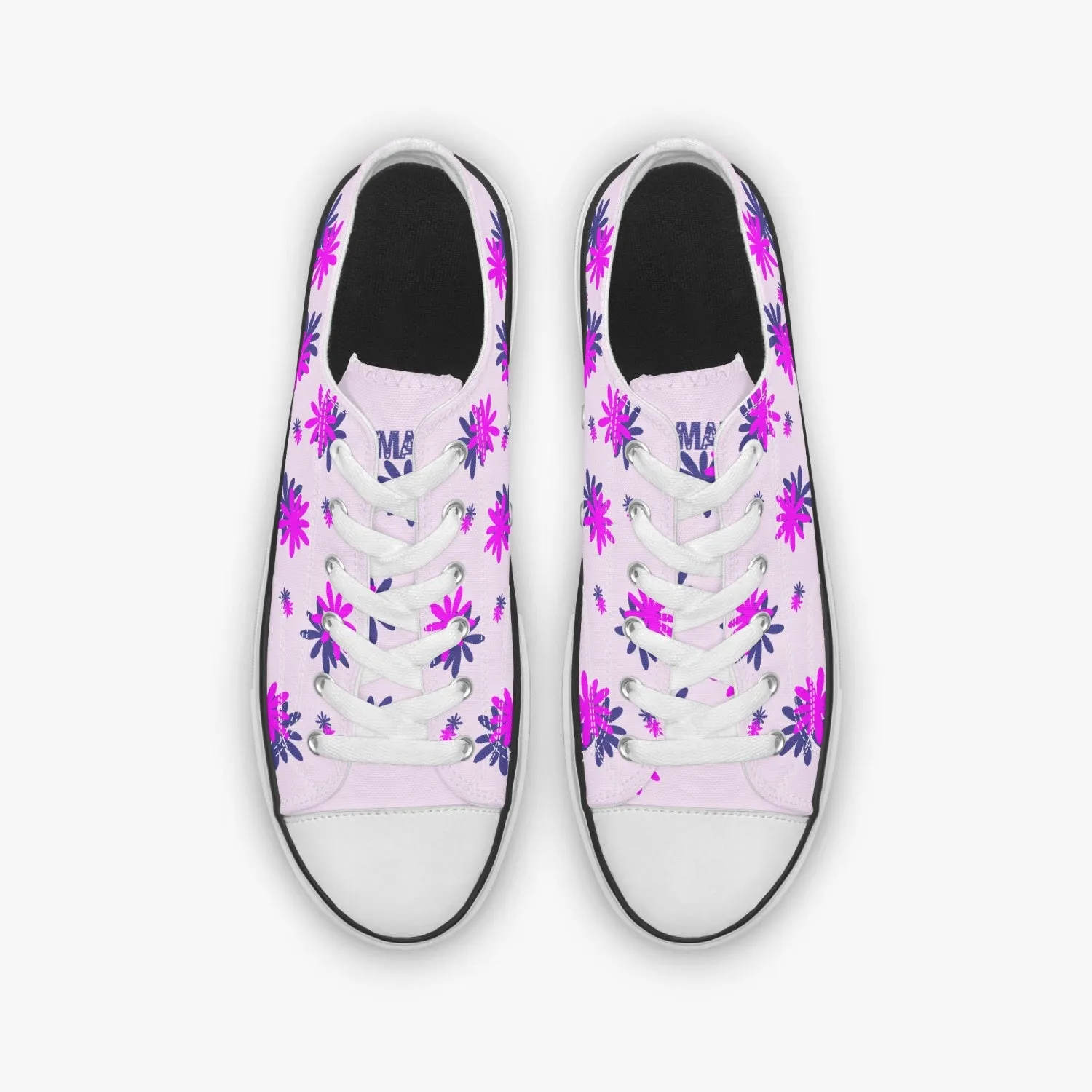 Low Canvas Shoes with Flowers