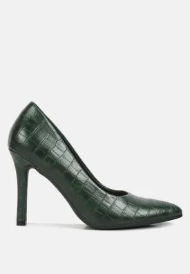 Mellen Croc Faux Leather Formal Pumps