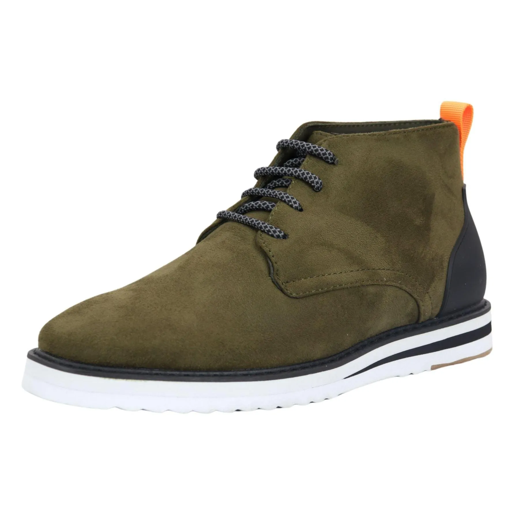 Men's Lace Up Suede Desert Ankle Boots Black Green