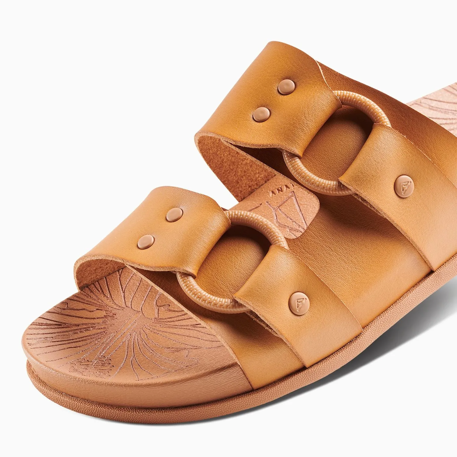 Reef Womens Cushion Vera Cruz Vegan Leather Slide Sandals