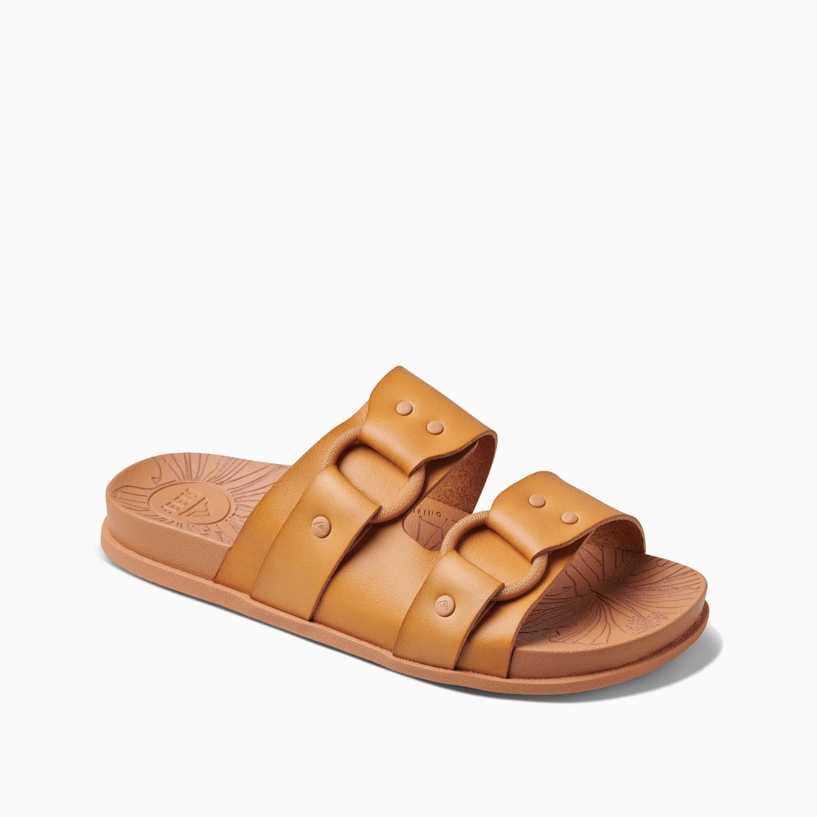 Reef Womens Cushion Vera Cruz Vegan Leather Slide Sandals