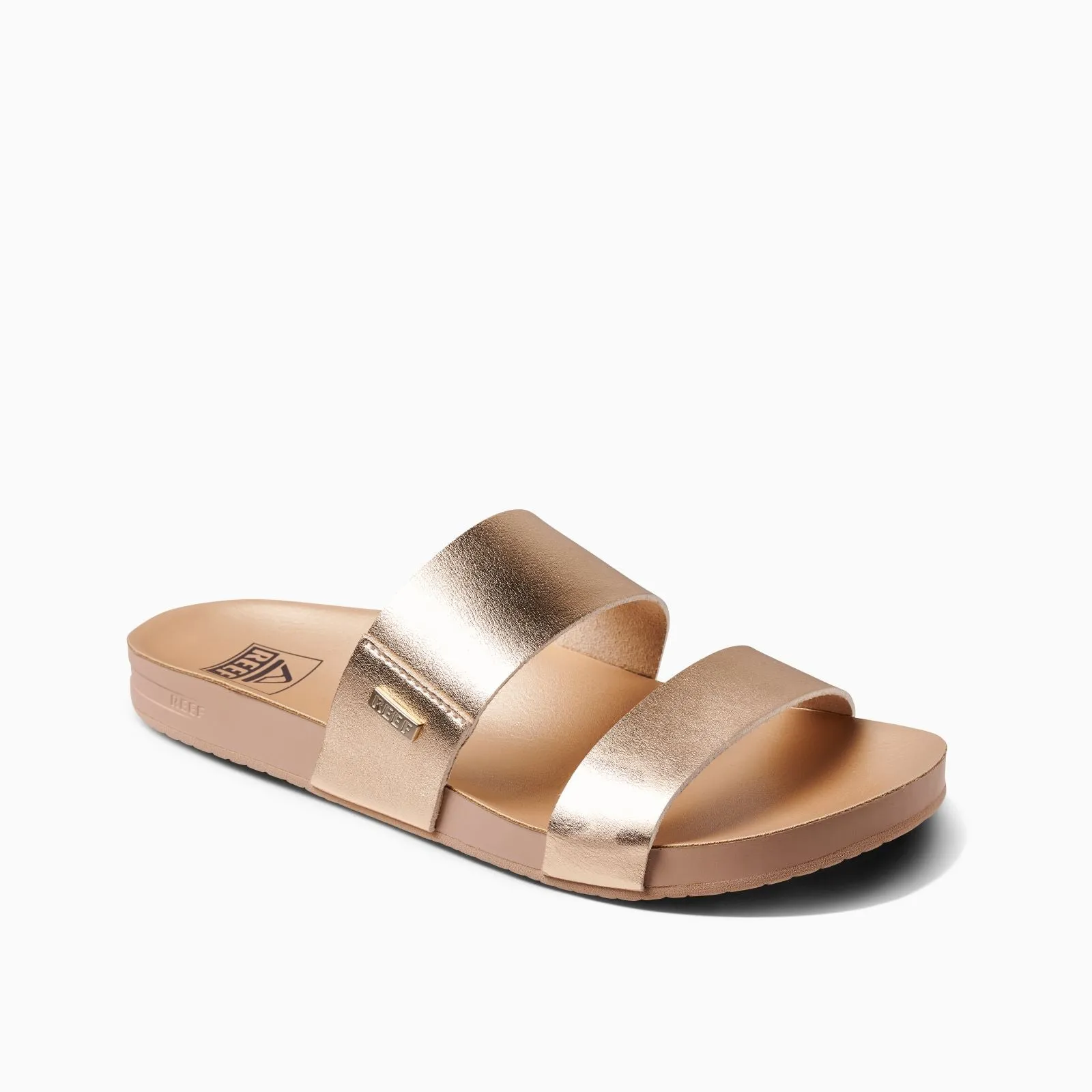 Reef Womens Cushion Vista Vegan Leather Sandals - Cognac Black