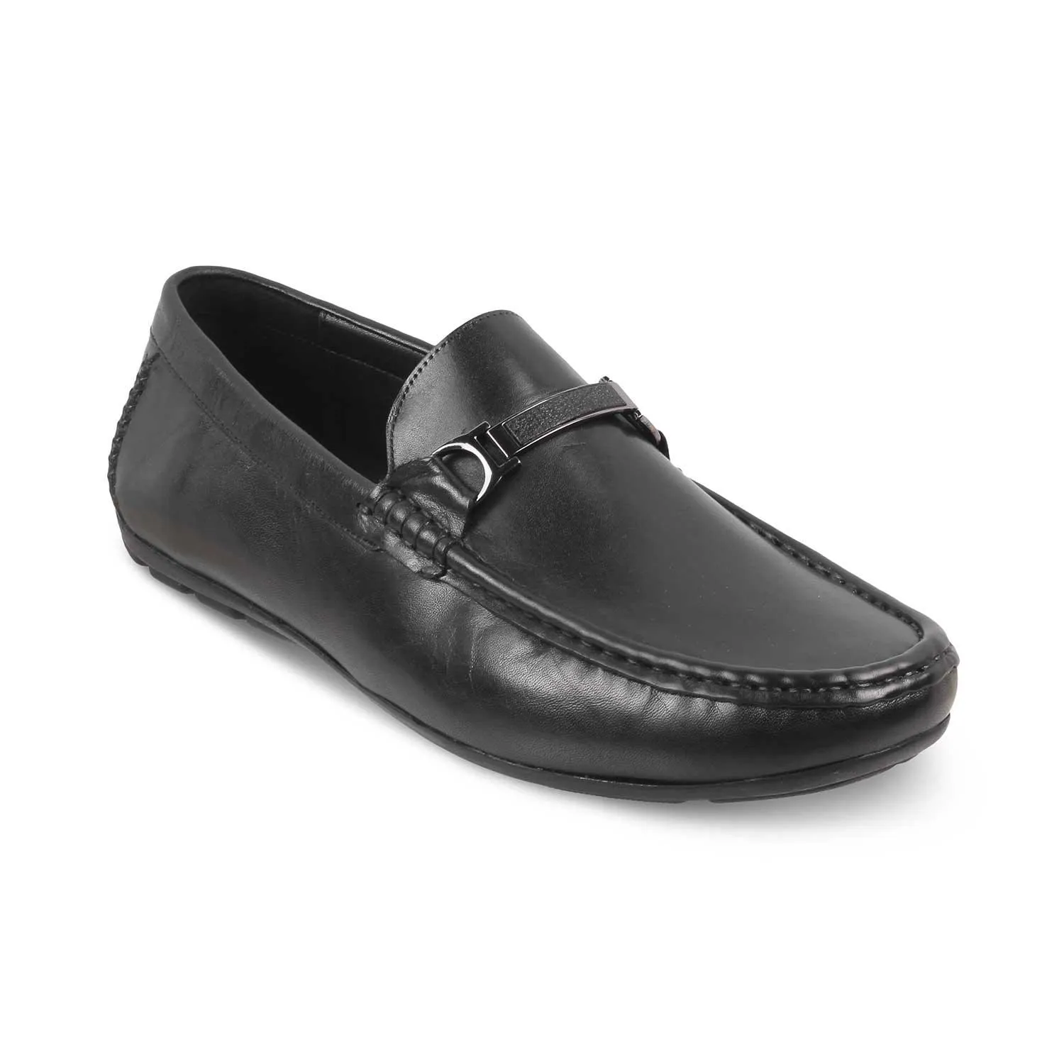 The Cegold Black Men's Leather Driving Loafers Tresmode