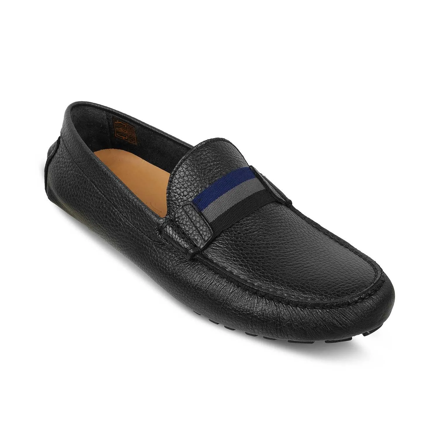 The Macario Black Men's Handcrafted Leather Driving Loafers Tresmode