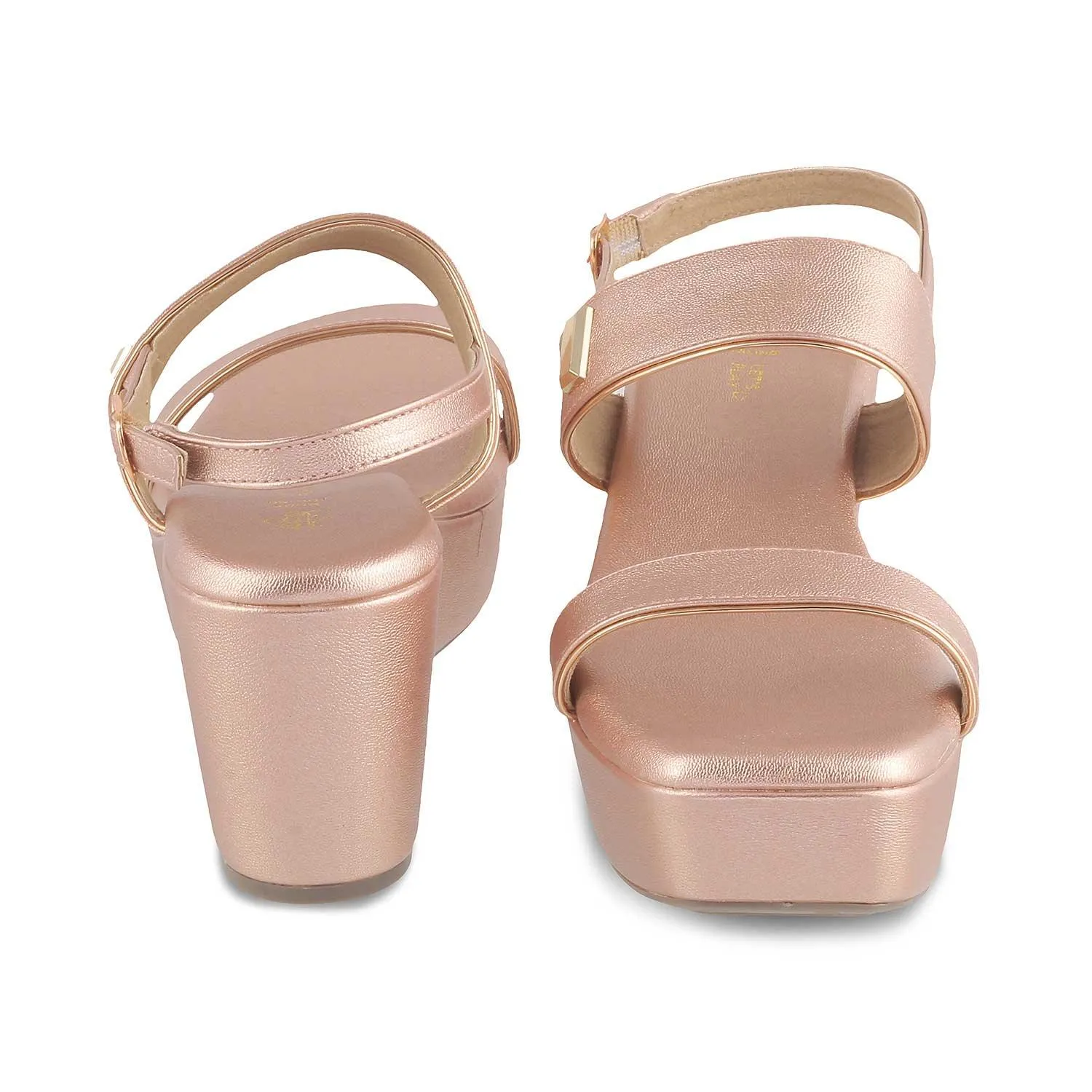 The Meteor Champagne Women's Dress Wedge Sandals Tresmode