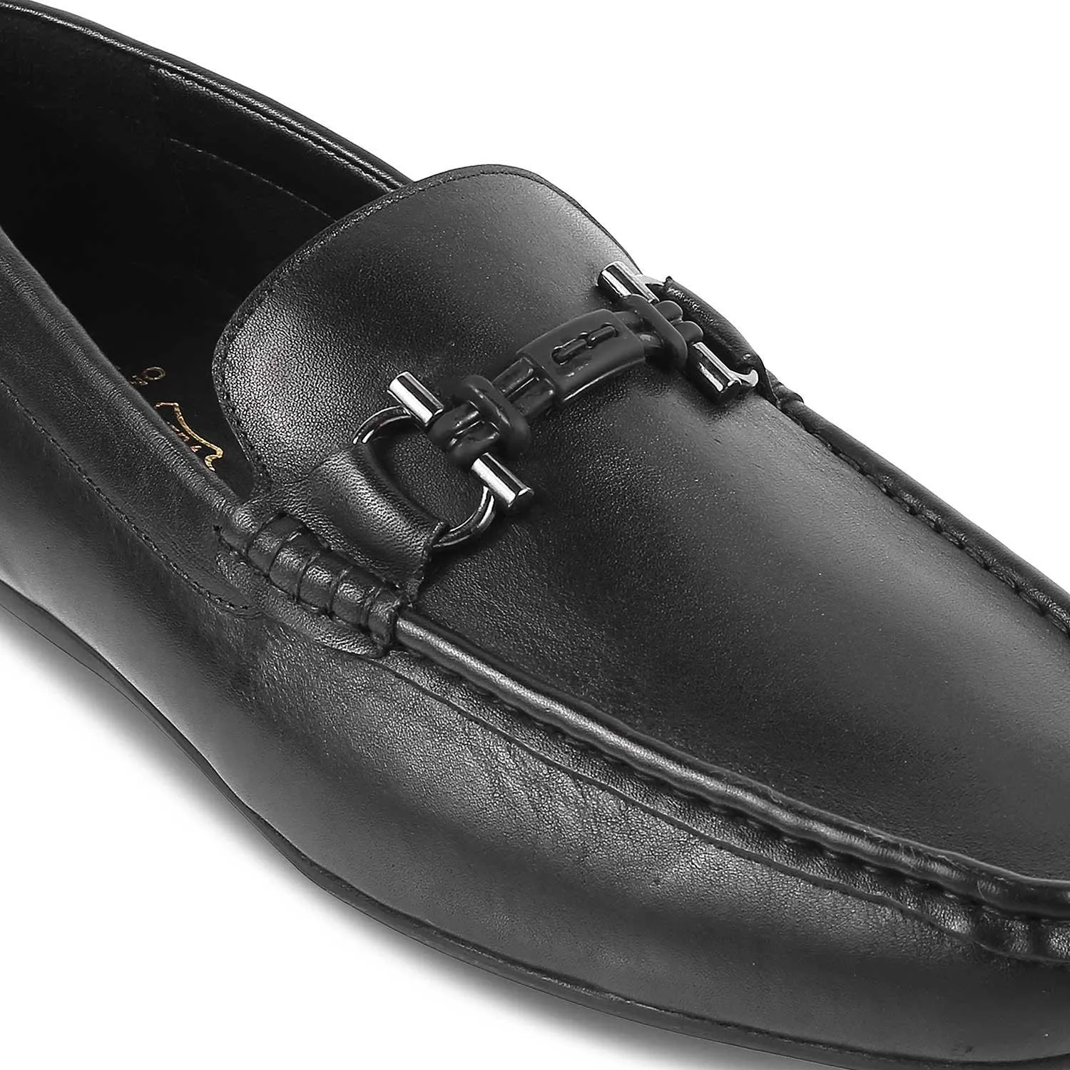 The Proter Black Men's Leather Driving Loafers Tresmode