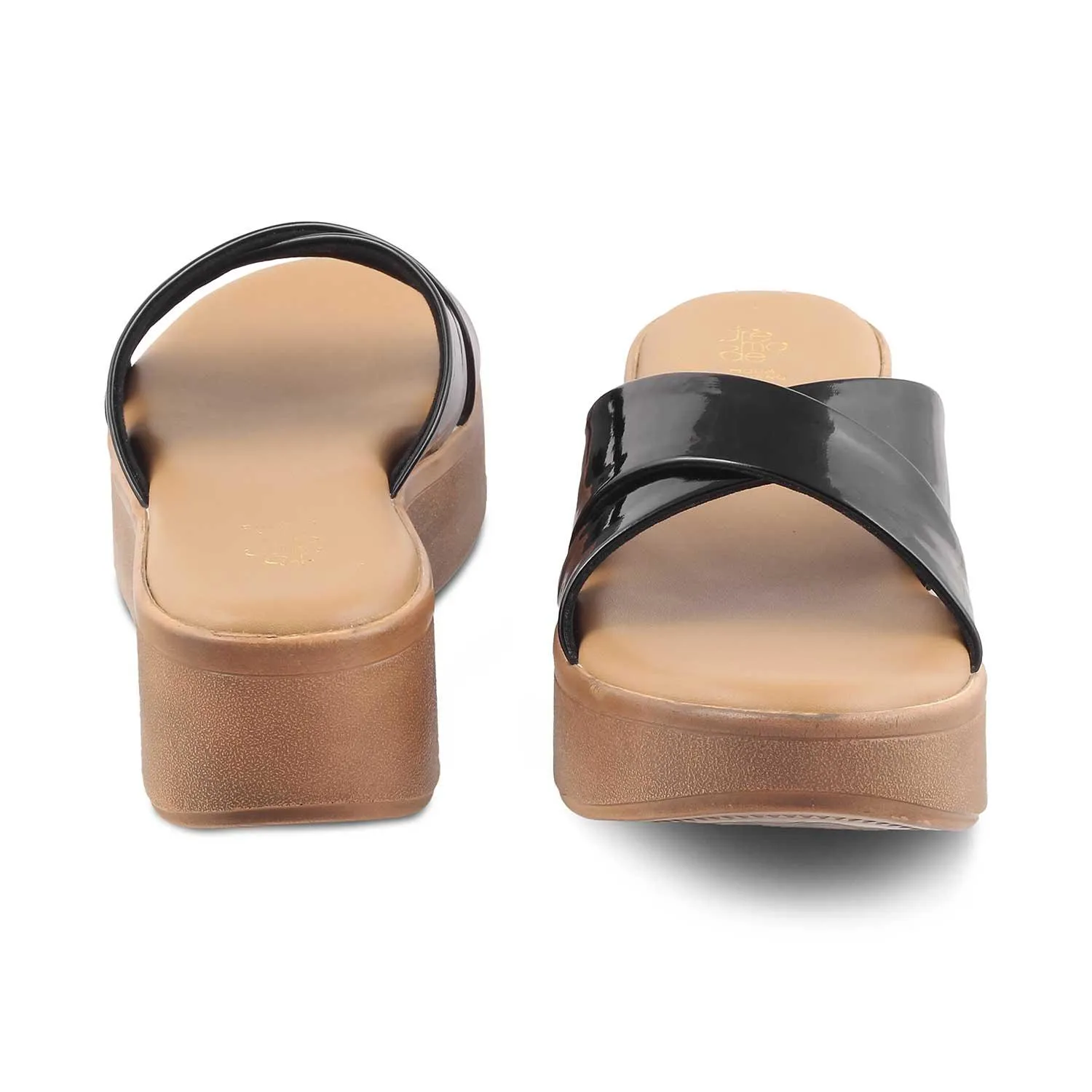 The Simedge Black Women's Dress Wedge Sandals Tresmode