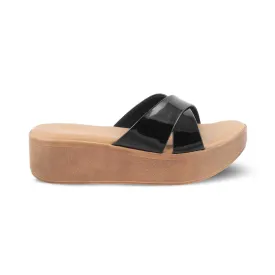 The Simedge Black Women's Dress Wedge Sandals Tresmode