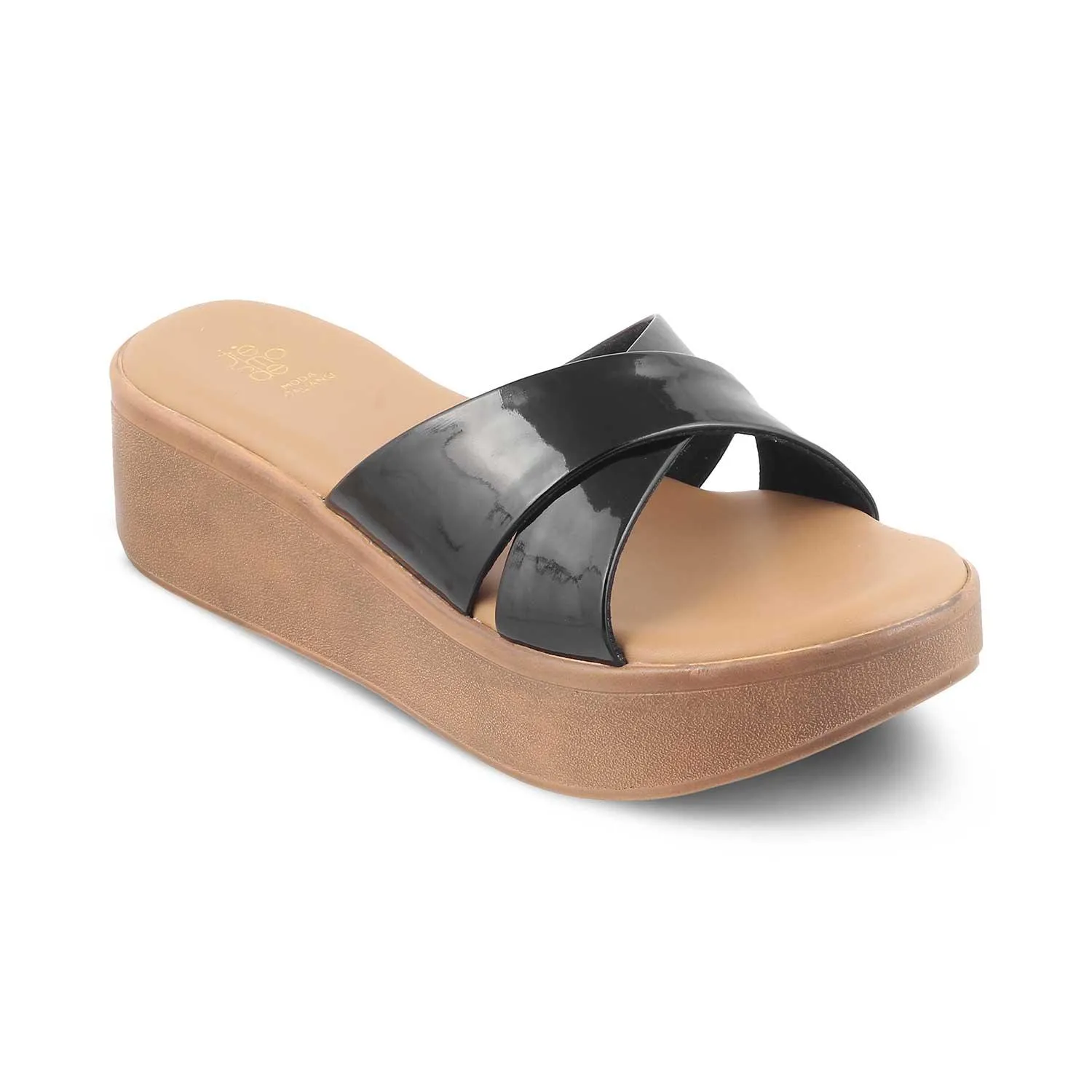 The Simedge Black Women's Dress Wedge Sandals Tresmode