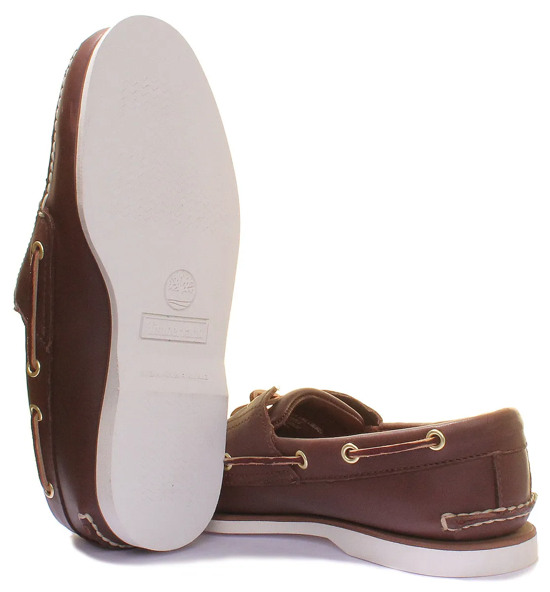 Timberland Classic Boat Shoe In Brown White For Men