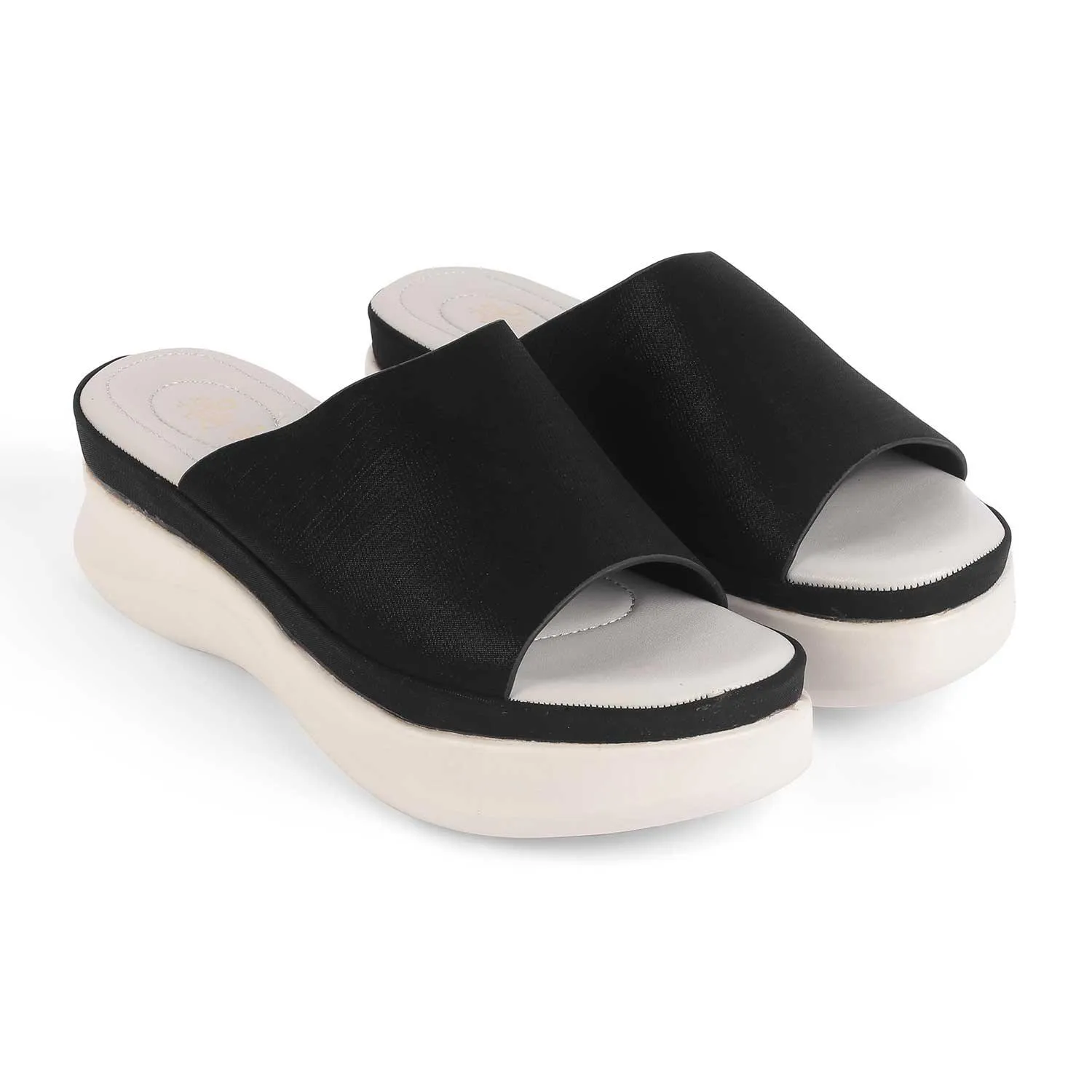 Tresmode San Black Women's Casual Wedge Sandals