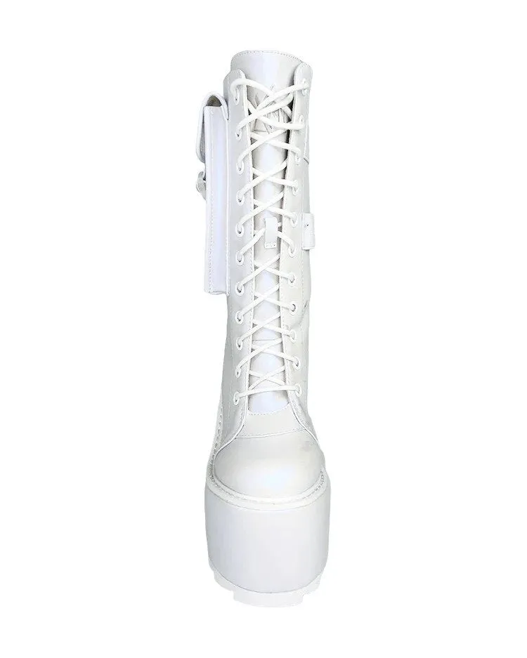 YRU Dune Desert Pearl White Platform Shoes