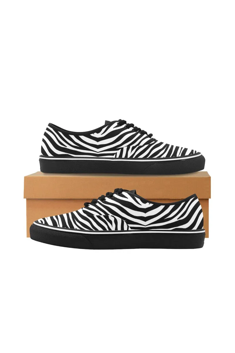 Zebra Print Classic Women's Canvas Low Top Shoes (Model E001-4)